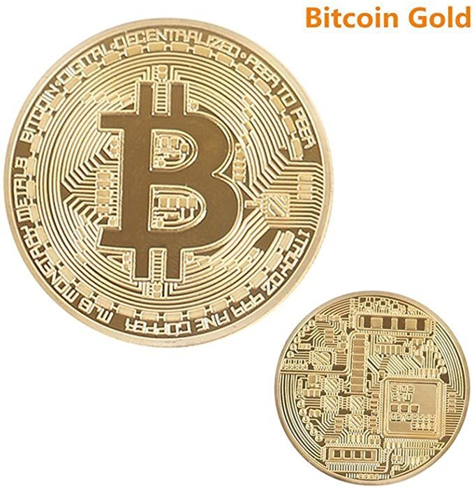 10Pcs Physical Bitcoin Coins Commemorative Gold Plated Bit Coin Collectible US