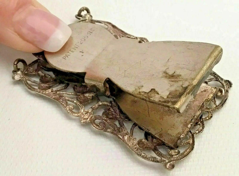Beautiful Antique Ornate Flora Silver Clip