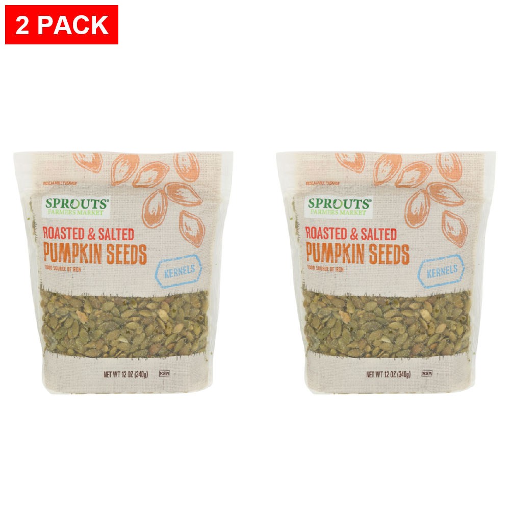 2 Pack - Sprouts Roasted Salted Pumpkin Seed Kernels 12 oz