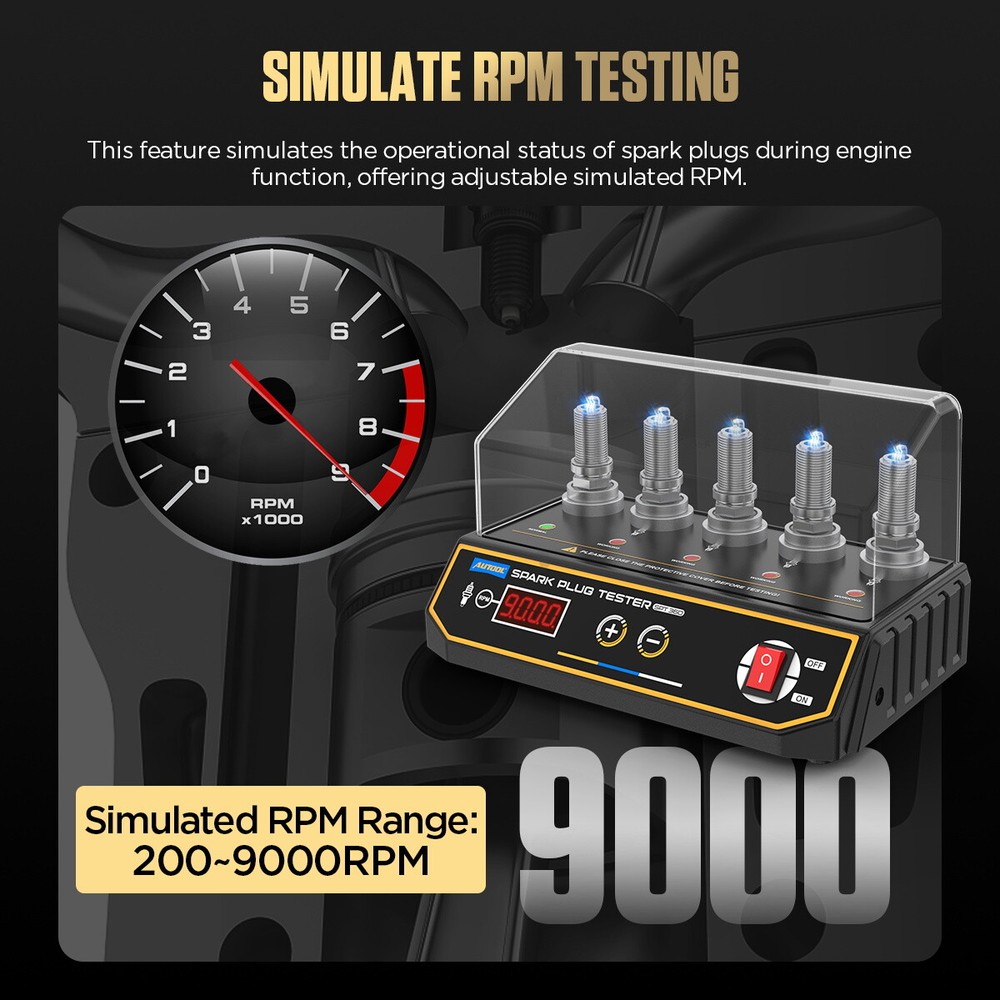 Car Spark Plug Tester 5 Holes Spark Plug Analyzer Adjustable test hole height