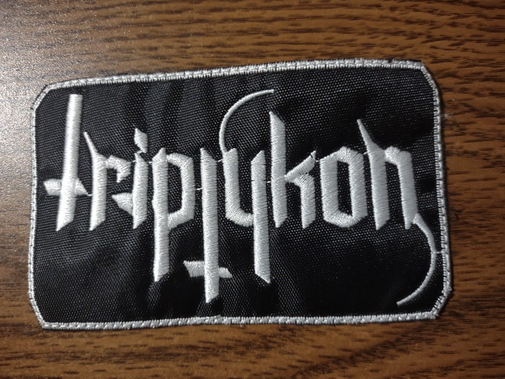 TRIPTYKON,SEW ON WHITE WITH WHITE BORDER EMBROIDERED PATCH