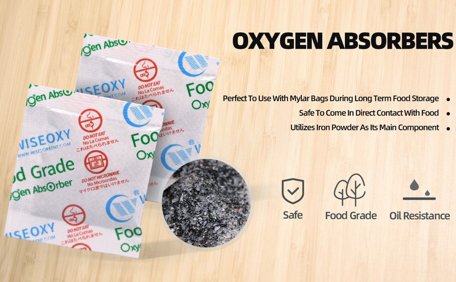 300cc Oxygen Absorbers for Long Term Food Storage Mylar Bags Dryers O2 Absorbers