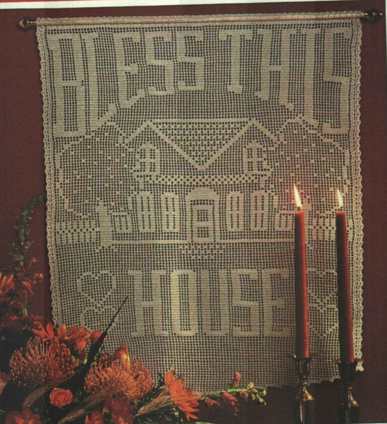 HOME BLESSING WALL HANGING HOME DECOR CROCHET PATTERN INSTRUCTIONS