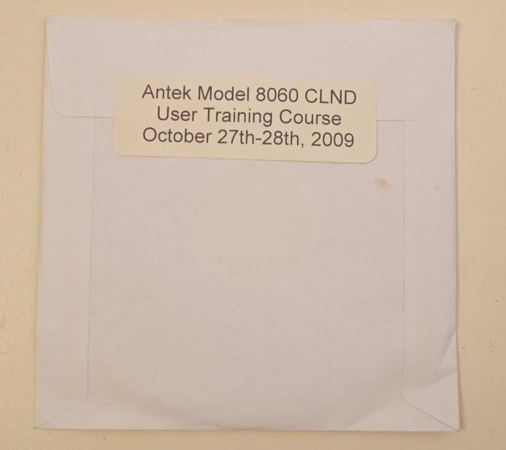 Antek Model 8060 Nitrogen Specific HPLC Detector Training Course CD-ROM