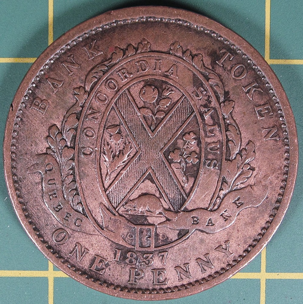 1837 Lower Canada one penny LC-9B2