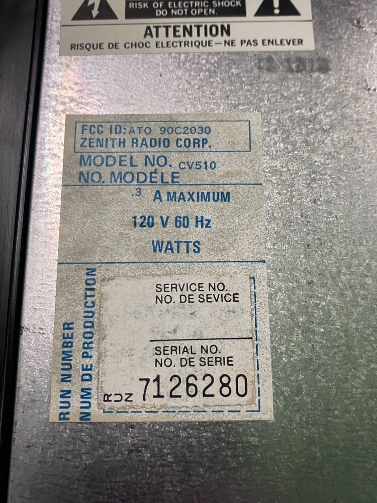 Zenith CV510 TV Tuner Component System