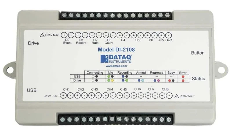 DATAQ DI-2108 Thermocouple Voltage Pulse DAQ Data Logger System, 8 Channels