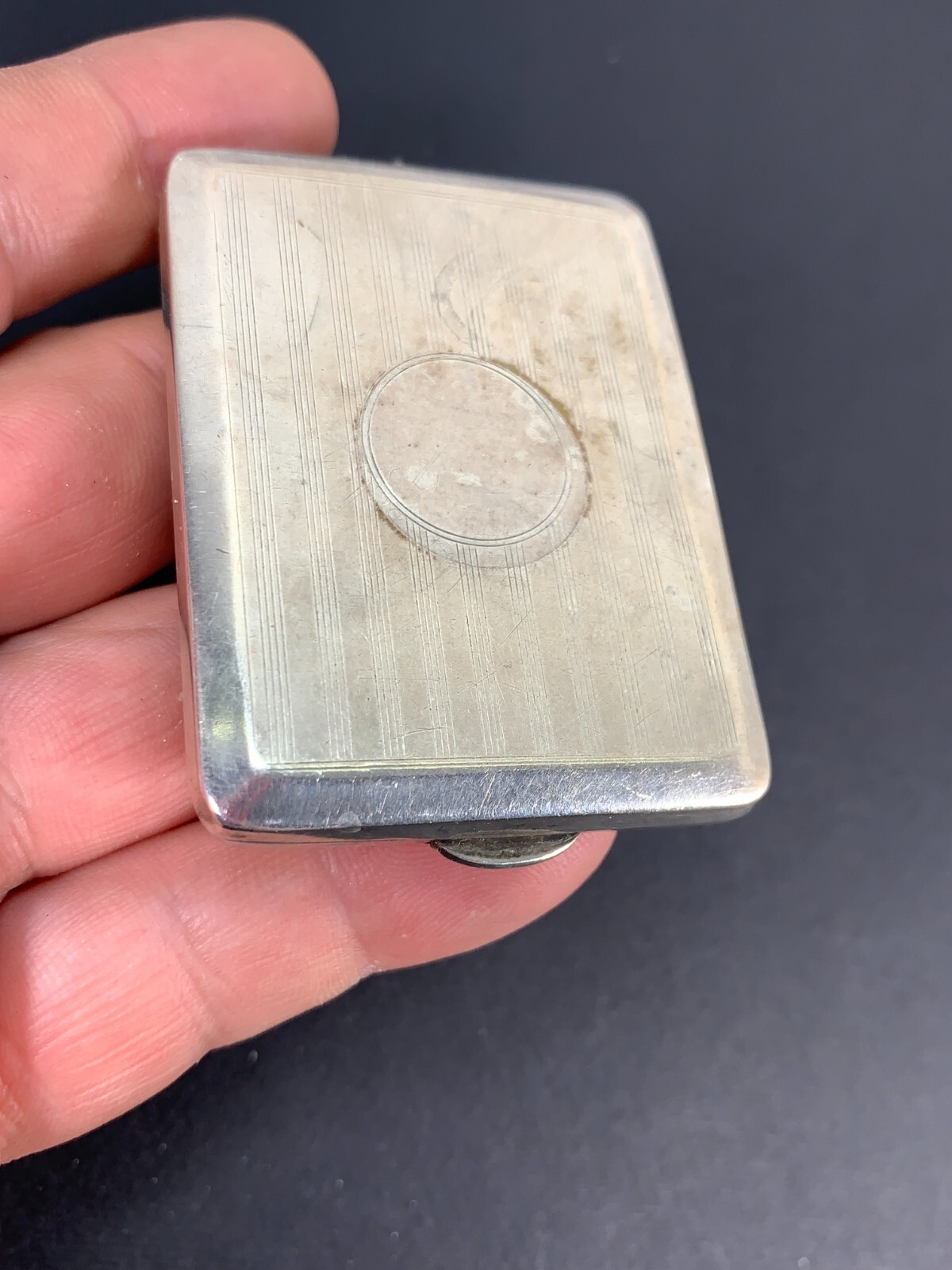 silver engine turned rectangular note/cigarette case, Birmingham 1925