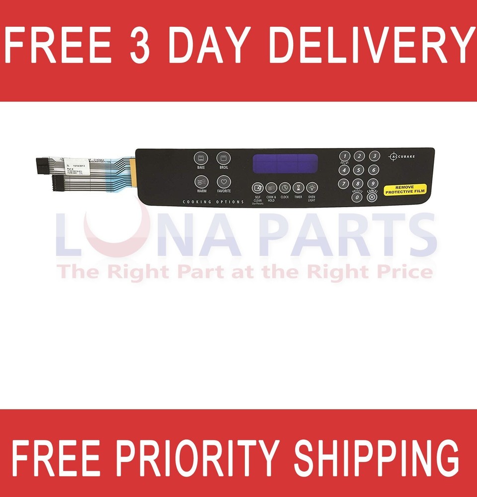 W10207928 Touchpad switch membrane Compatible with Whirlpool Range AP6017095