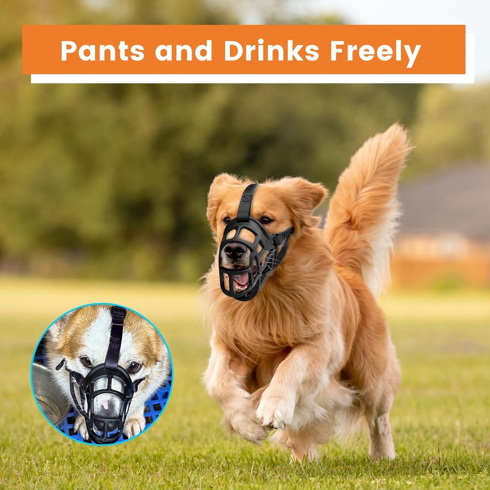 Dog Muzzle Basket Muzzle Anti Biting Chewing Sturdy Lightweight Muzzle Allows...