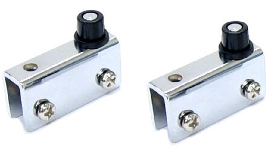 Wide Pivot Hinge Pair - Glass Door - Chrome