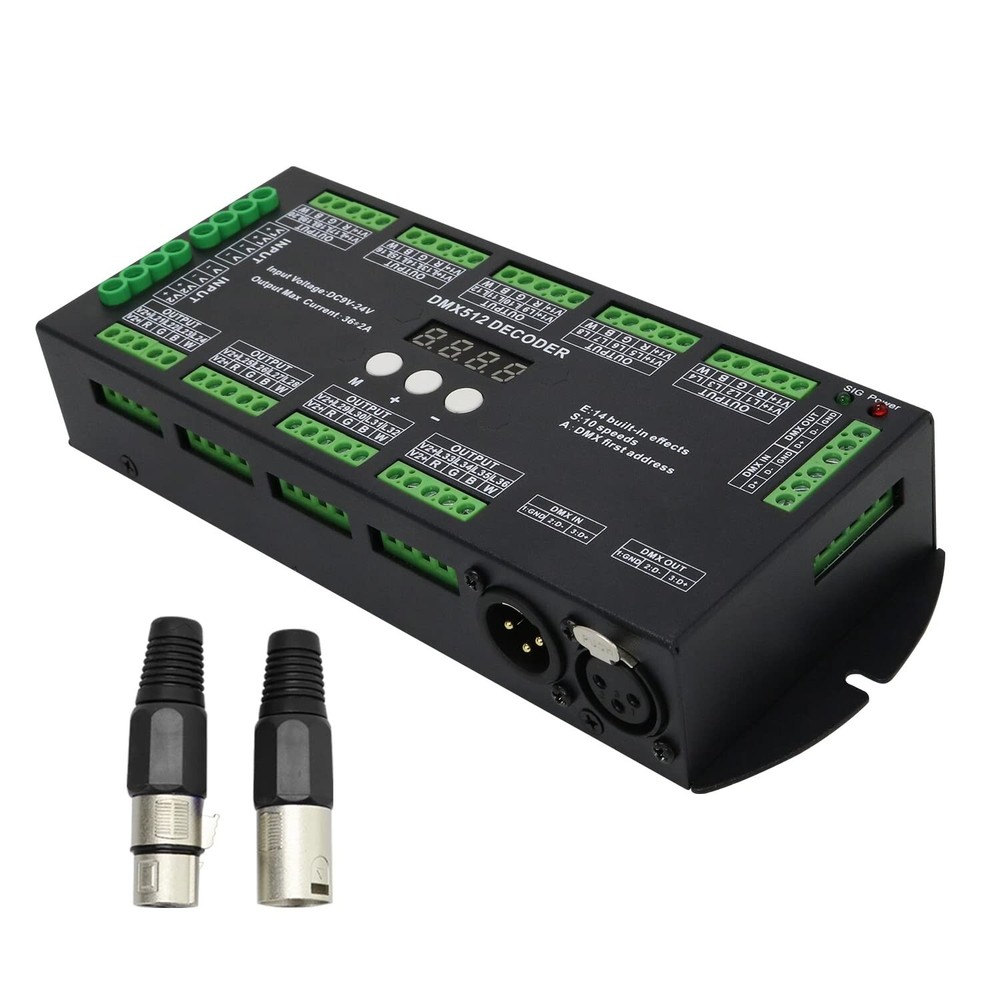 DMX 512 LED Decoder Controller for RGB Tape Strip Light Dimmer Driver (36 Cha...