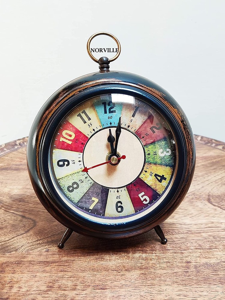 Antique wooden table clock desk shelf clock for office study table home decor