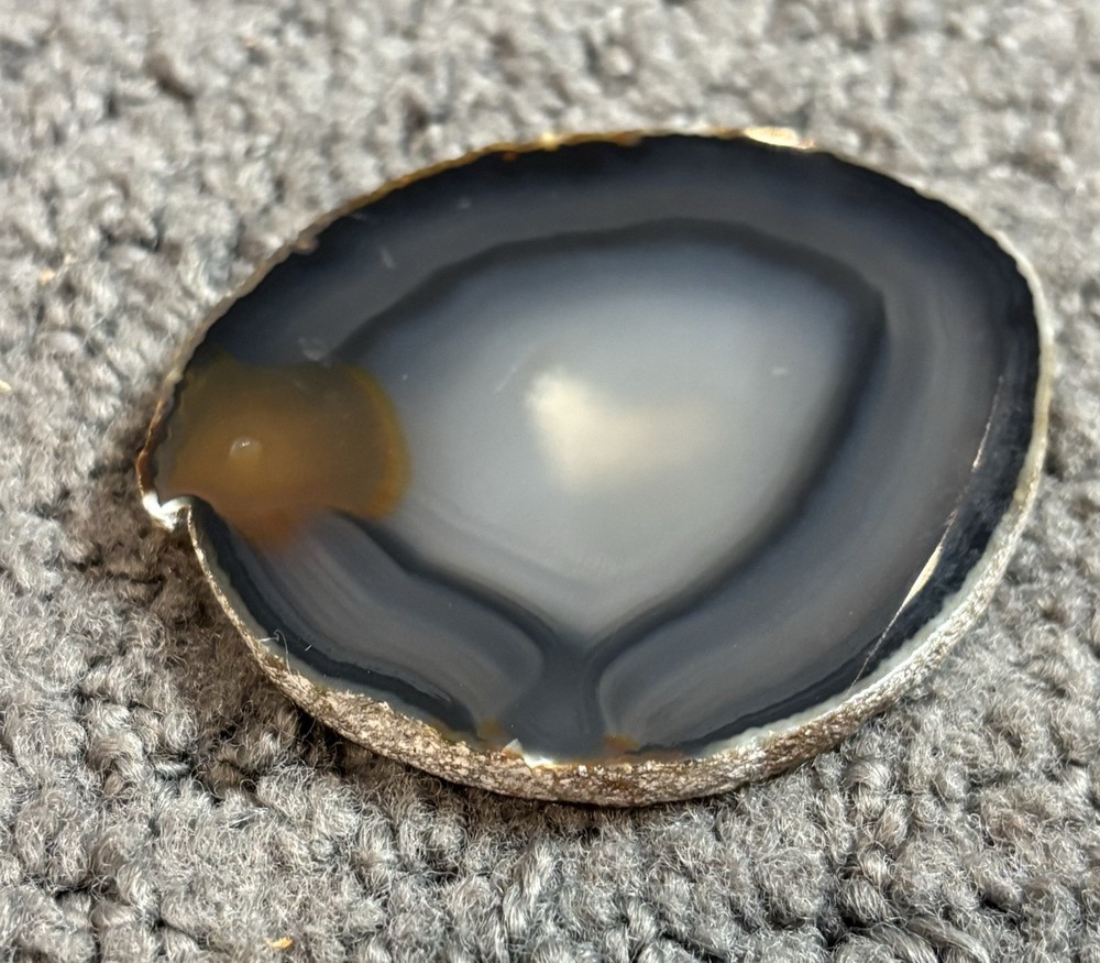 Gray Agate Gemstone Stone Rock 2.5” x 2.25”