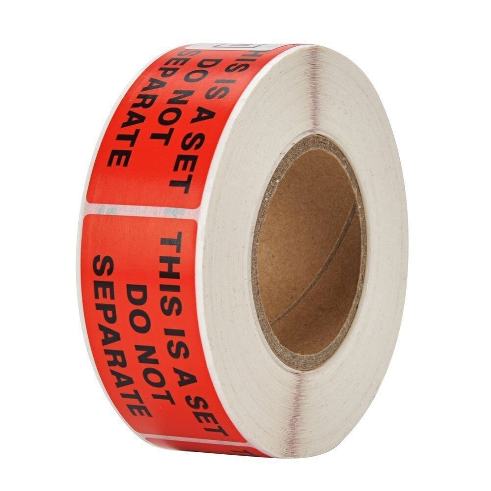 2Rolls 1"x2" Red Warning Stickers This is a Set Do Not Separate Packaging Labels