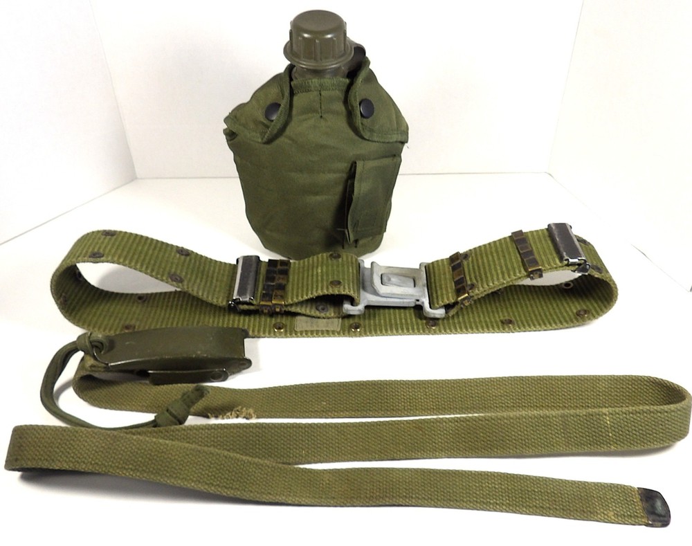VINTAGE US ARMY BELTS + UNUSED CANTEEN