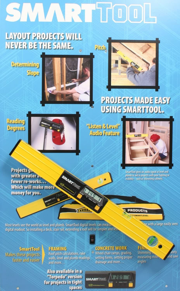 48" Digital Level Angle Slope Measuring Smart Tool with Sensor Technology & Case