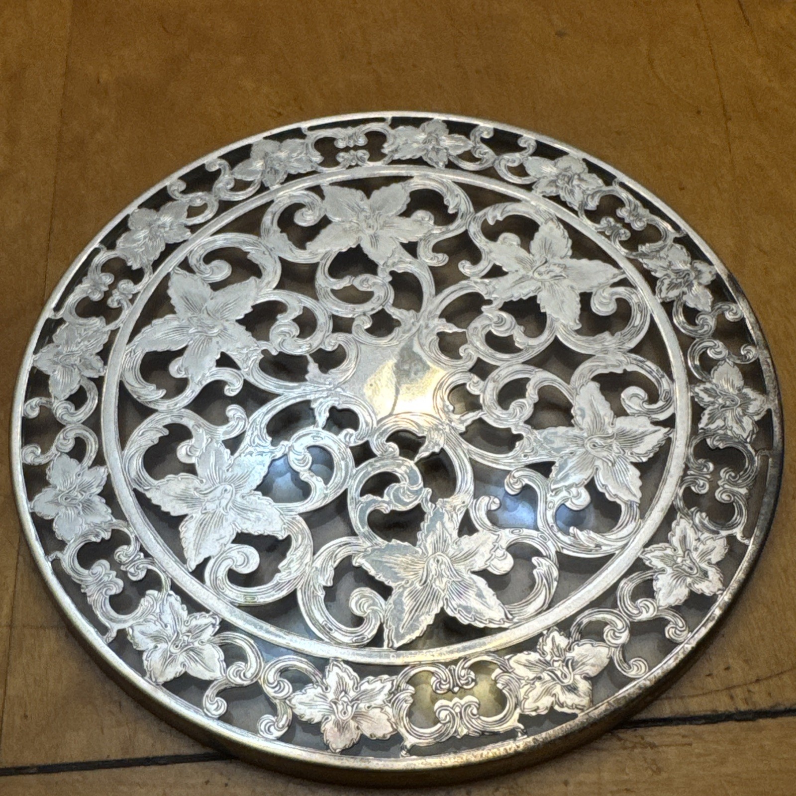 Antique Silver 999 100g Overlay Crystal Decanter /Webster Sterling Tray Unique!