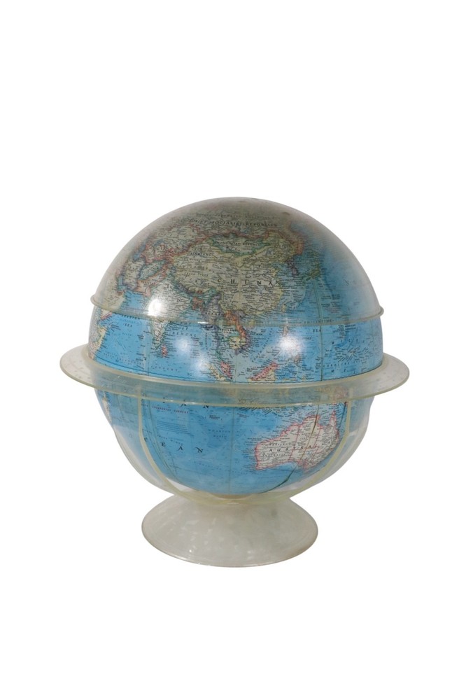 National Geographic Globe on Plastic Base circa 1965
