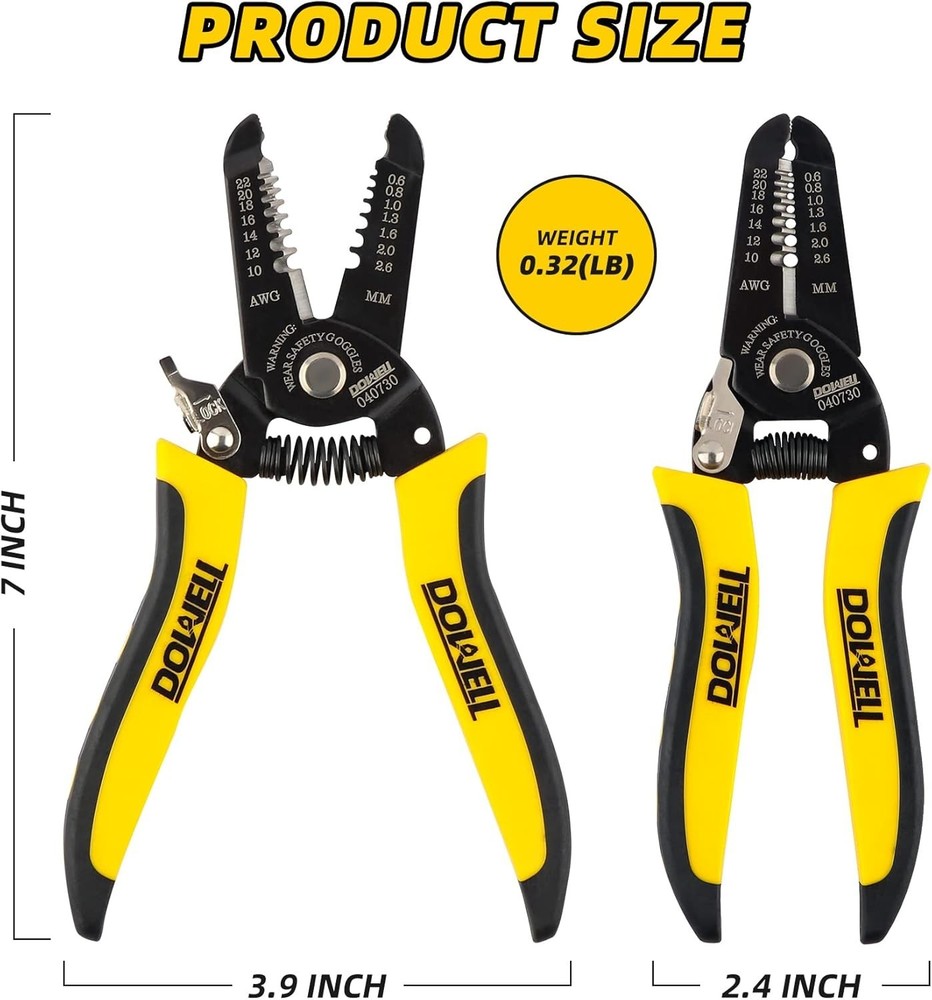 Professional Wire Stripper and Cutter - Ergonomic Design for Safety & Precision
