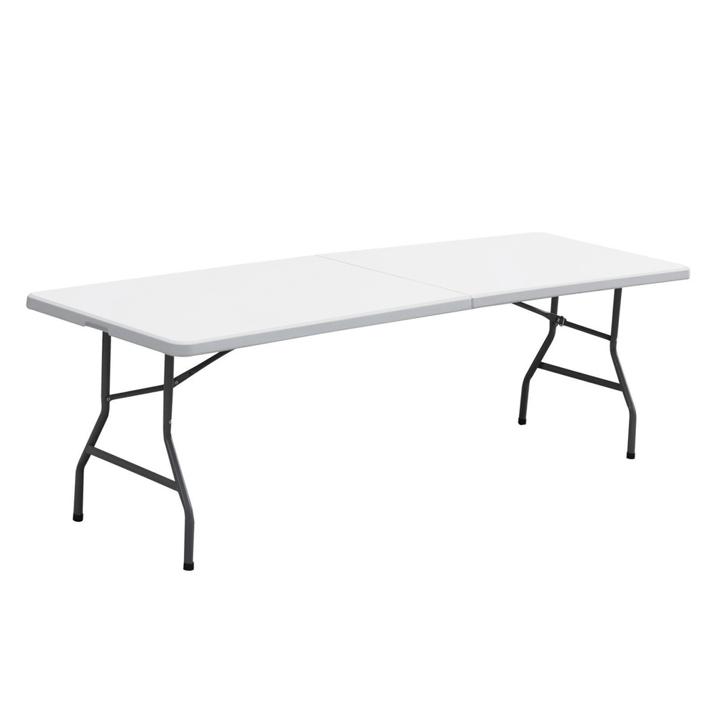 2PCS 8FT Folable Camping Table w/Handle Lock Dining Table Picnic Camping Table
