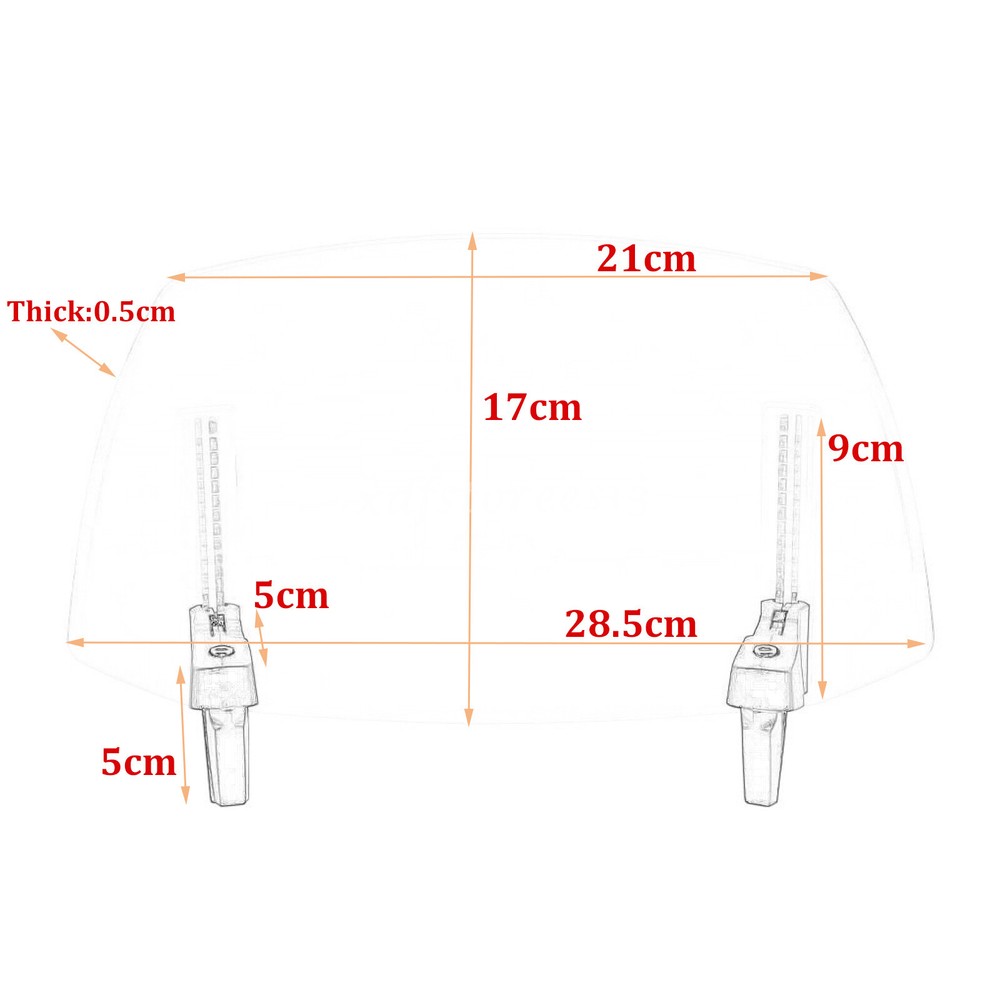 Motorcycle Universal Clip On Windshield Wind Screen Deflector Extension Spoiler