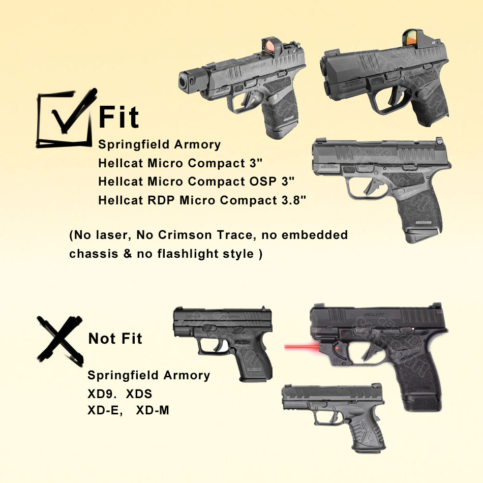 Hellcat Holster For Springfield Hellcat 9mm OSP RDP OWB Paddle Hellcat 3''Holder
