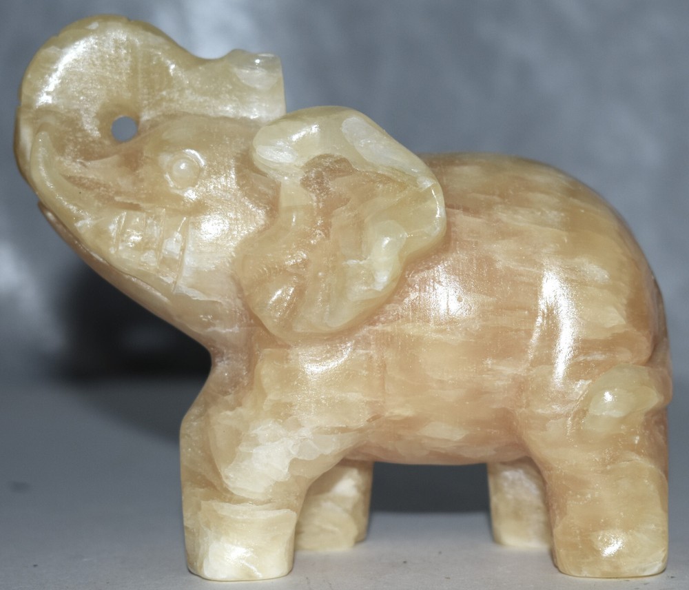 Yellow Calcite Elephant 4.75"/613 Grams