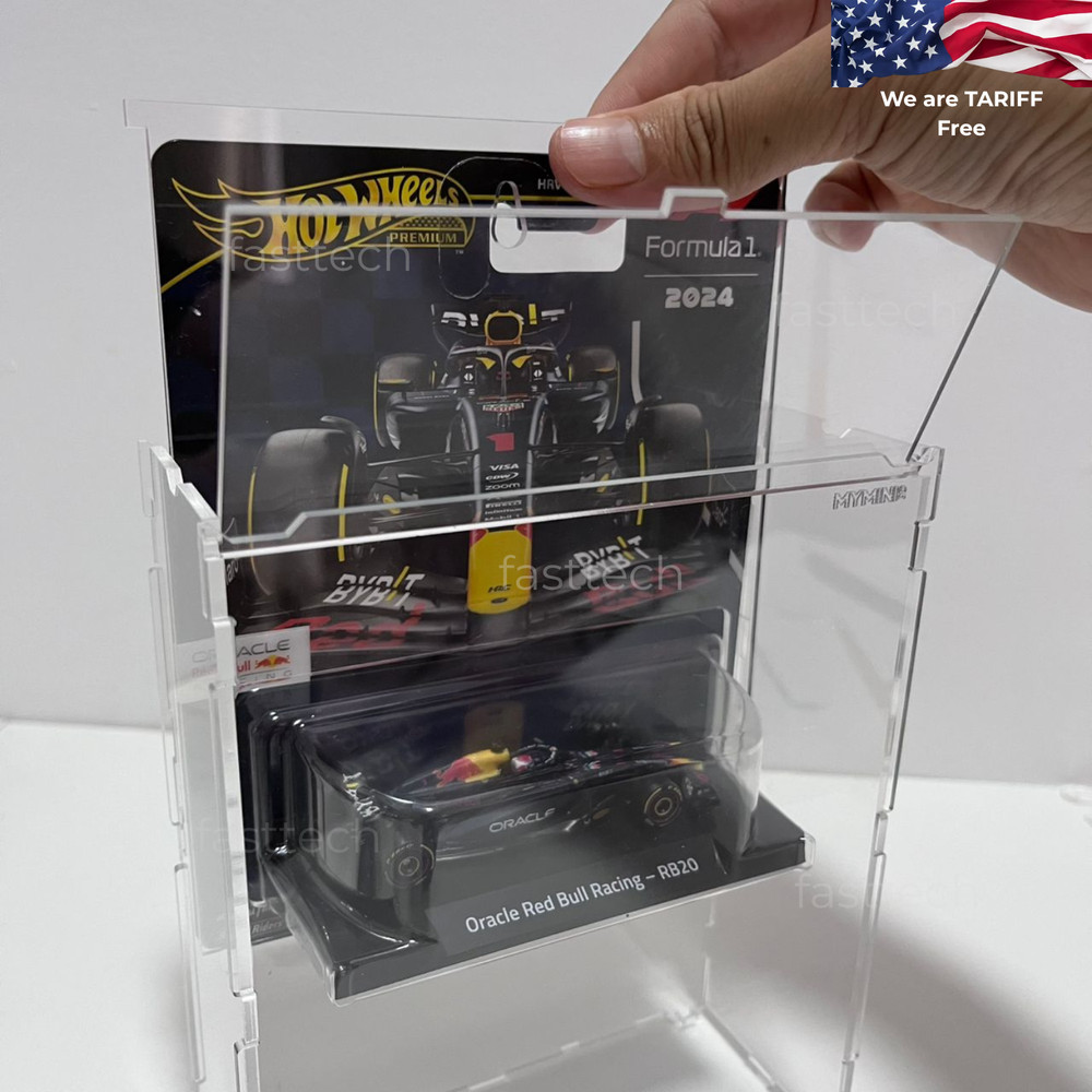 Hot Wheels F1 Card Acrylic Display Box w/ Protector Panel Anti Bend Stackable