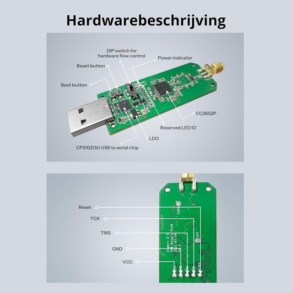 Compact Zigbee USB Dongle Plus with External Antenna for Seamless Connectivity