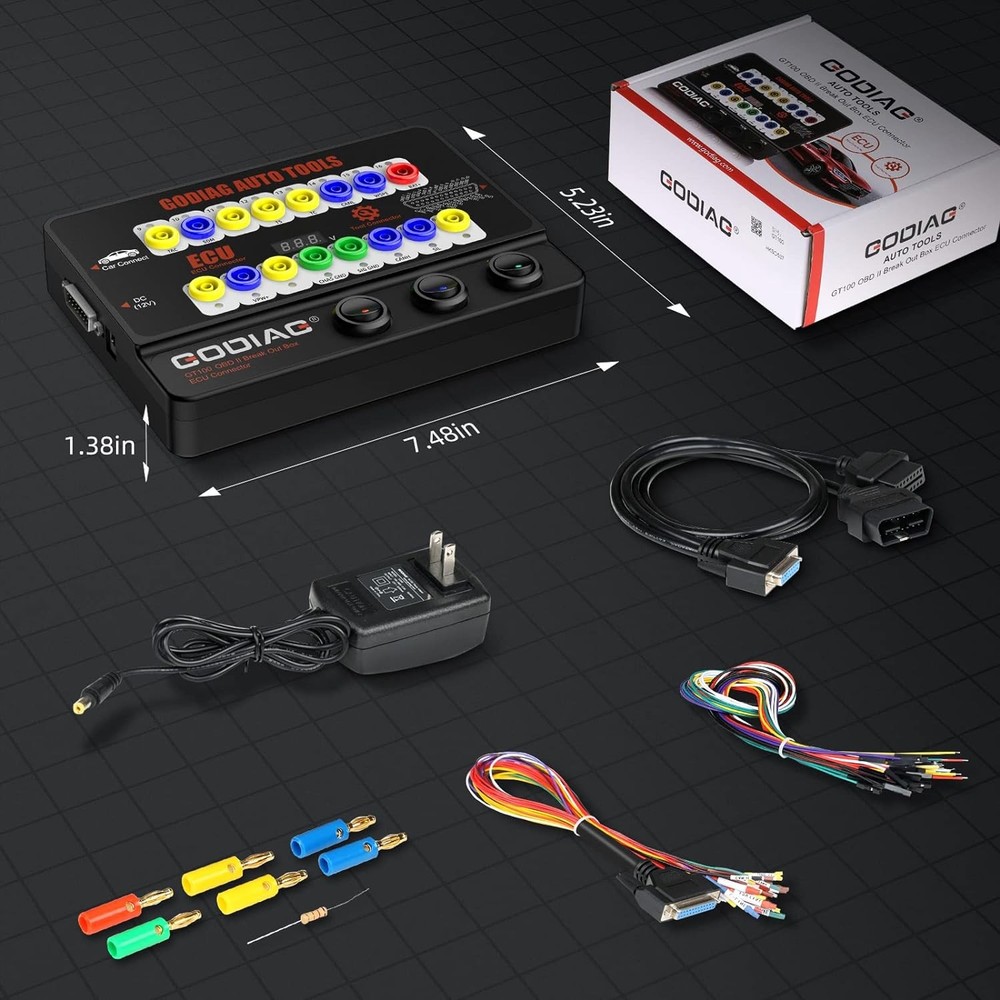 GODIAG GT100 Auto Tool OBDII Protocol Detector OBD2 Breakout Box E-C-U Connector