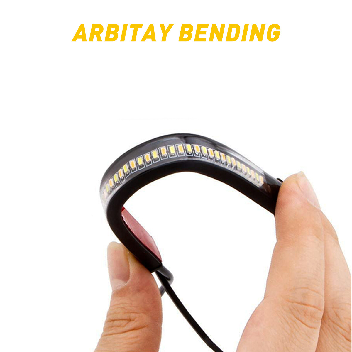 Amber White LED Fork Turn Signal Indicators Blinkers Light Strips For Motorcycle