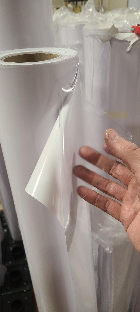 3.0 mil Gloss Clear Vinyl Cold Pressure-Sensitive Laminate Self-Adhesive UV 4-YR