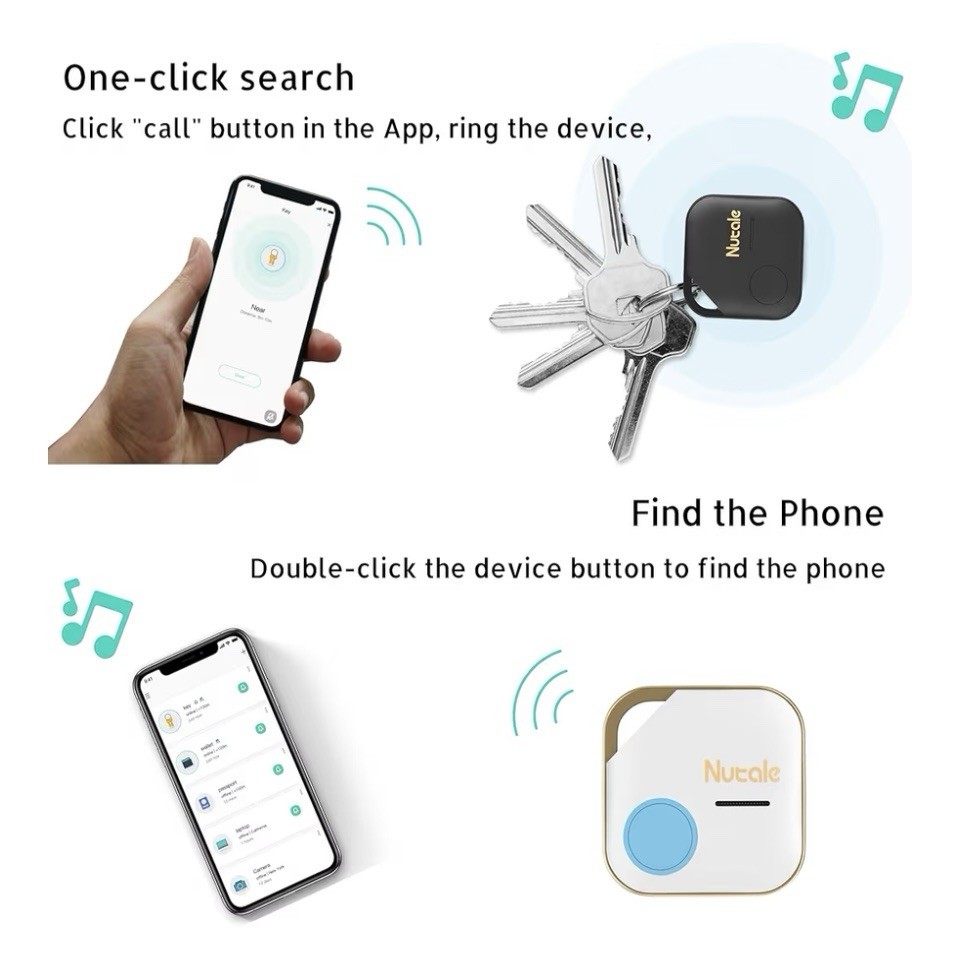 NEW Nutale Pro Key Finder Tag, Bluetooth Tracker Item Locator (4)- iOS & Android