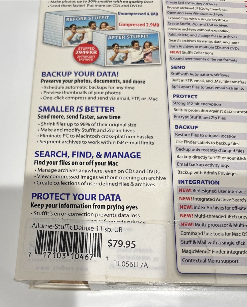 STUFFIT DELUXE Version 11 Vintage Software SmithMicro Mac OS X 10.4 Or Later