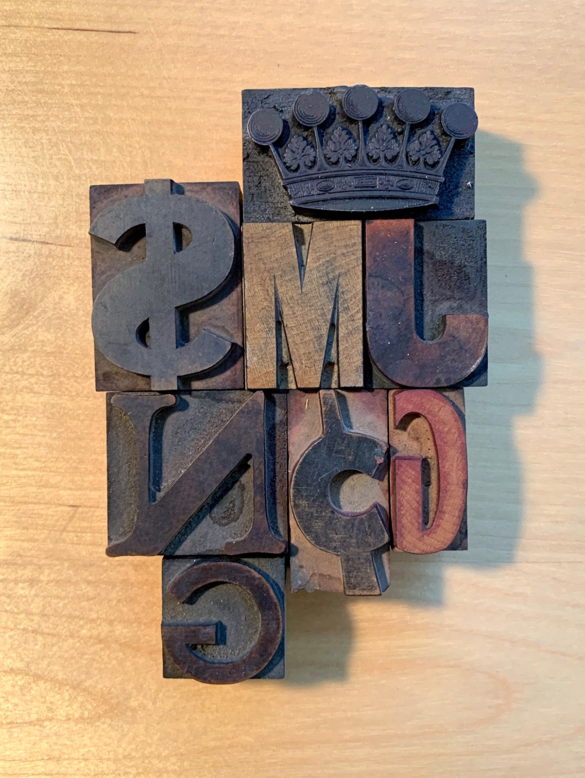 ∞ Vintage LETTERPRESS Wood Type Mixed Letters and Symbols Hatch Show Print Era ∞