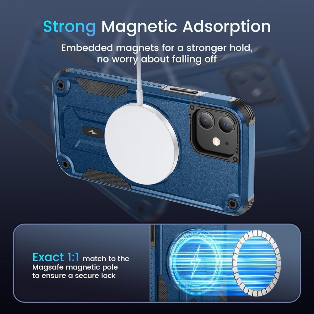 For iPhone 12 /12 Pro Case with Shockproof Protection & Screen Protector MagSafe
