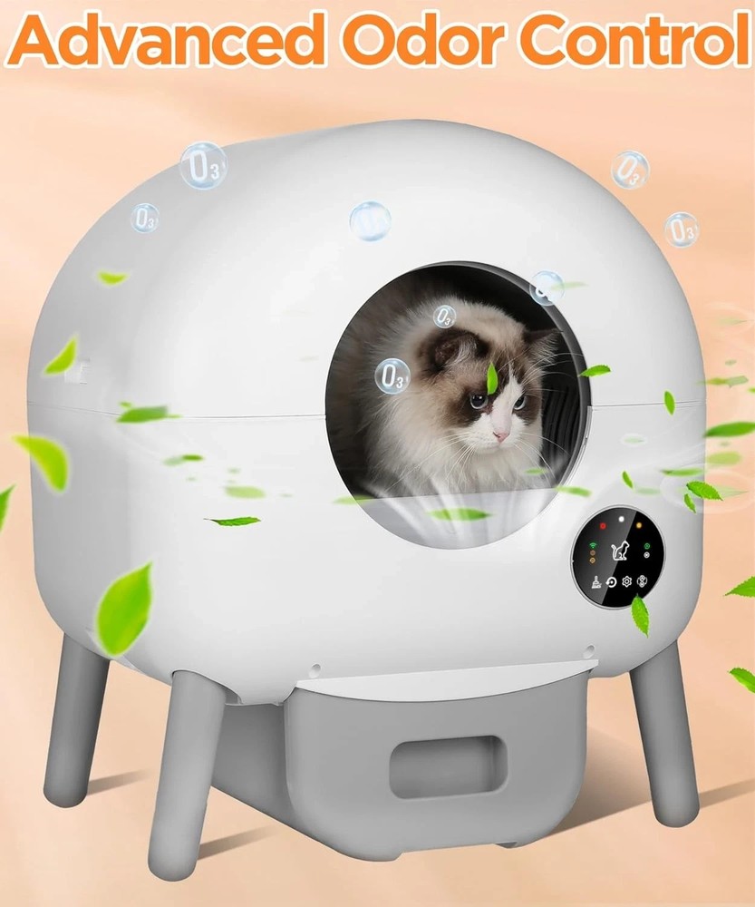 Self Cleaning Cat Litter Box, No Scooping Automatic Litter Box with APP Control