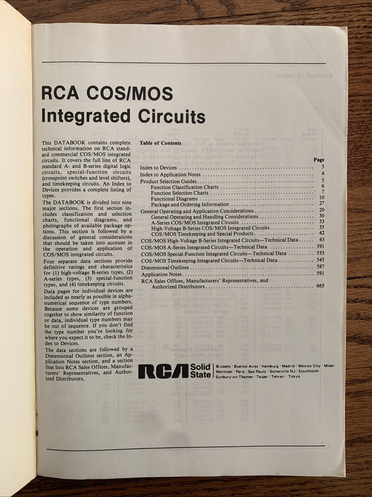 RCA COS/MOS Integrated Circuits SSD-250A 1978 Databook Solid State Vintage
