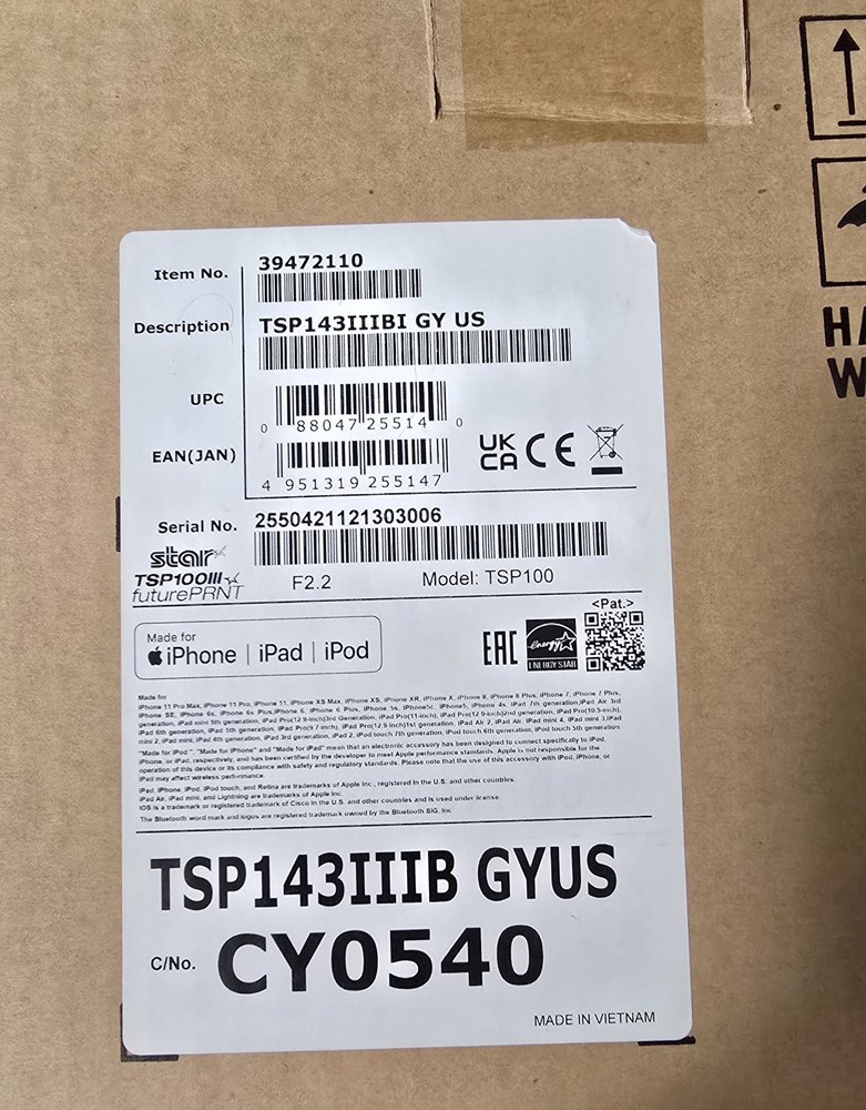 Star Micronics TSP143III Thermal Receipt Printer iOS Android Windows New