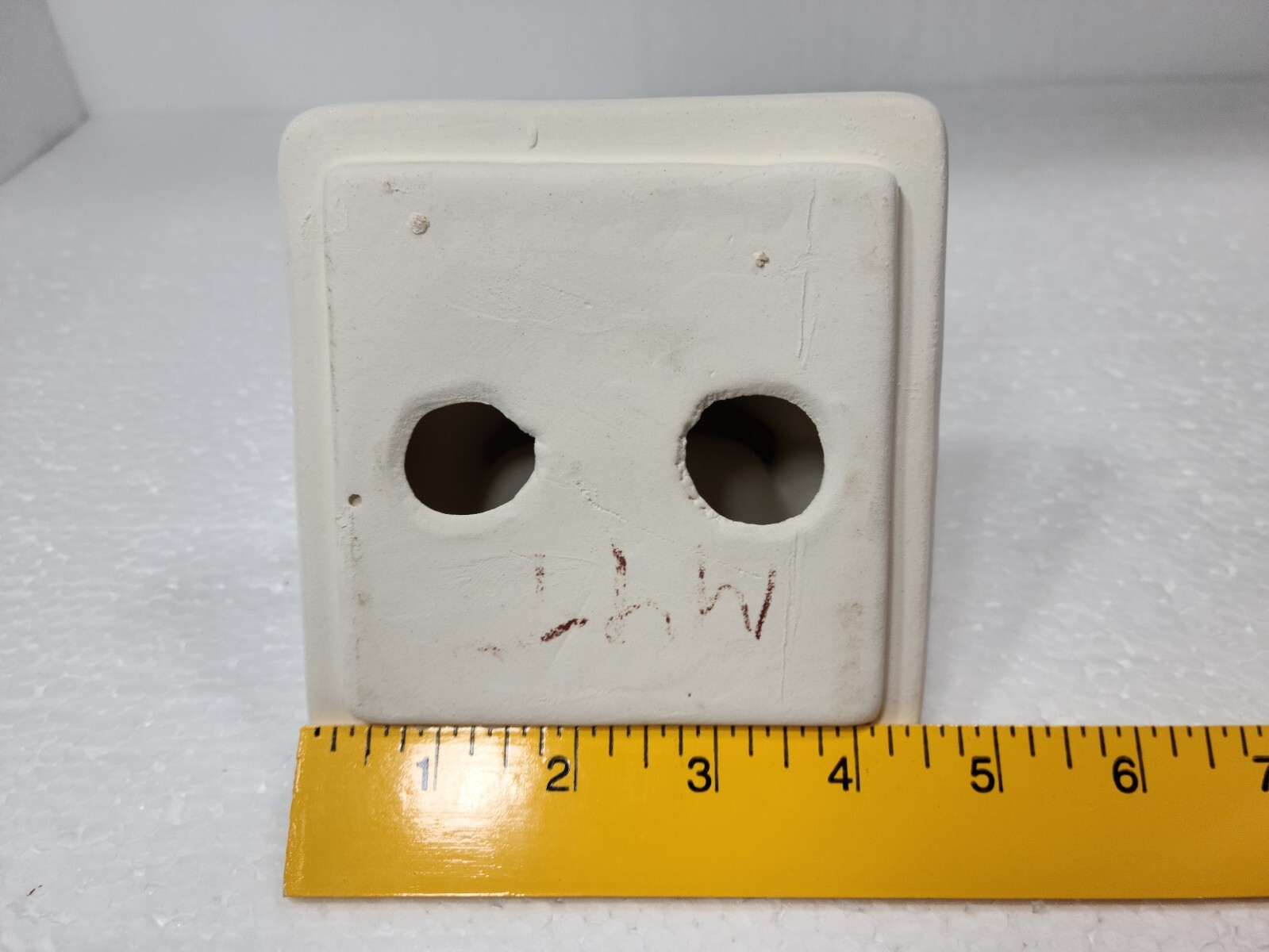 Vintage Bright White Ceramic Toothbrush Holder Tumbler Cup Tray Daltile 0190