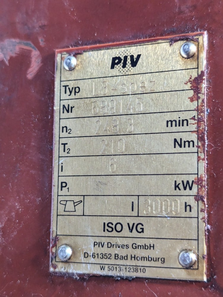 PIV Drives 689145 Gearbox, Type L3-spez