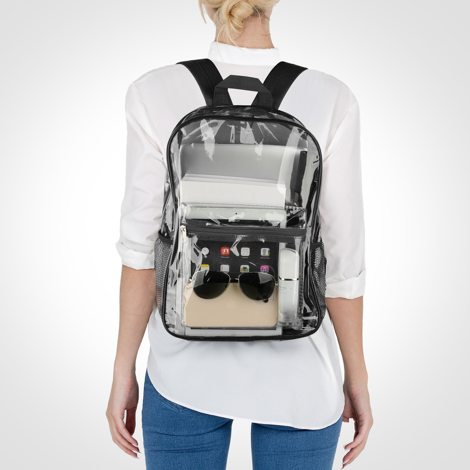 Heavy Duty Clear Backpack Waterproof Transparent Sling Bag See Through Book-bag