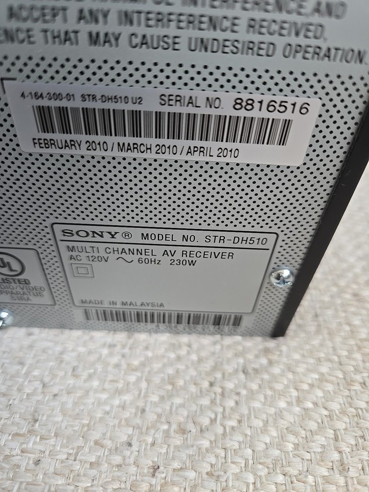 Sony STR-DH510 Receiver With Remote Parts Only