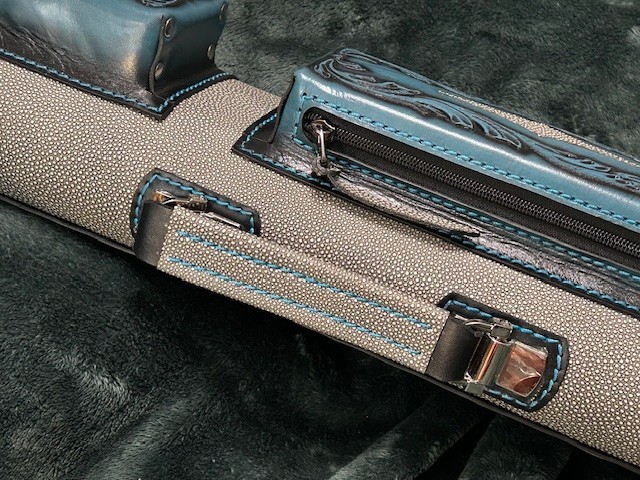 Volturi Custom Pool Case 4x8 Genuine Leather with Backpack Straps.