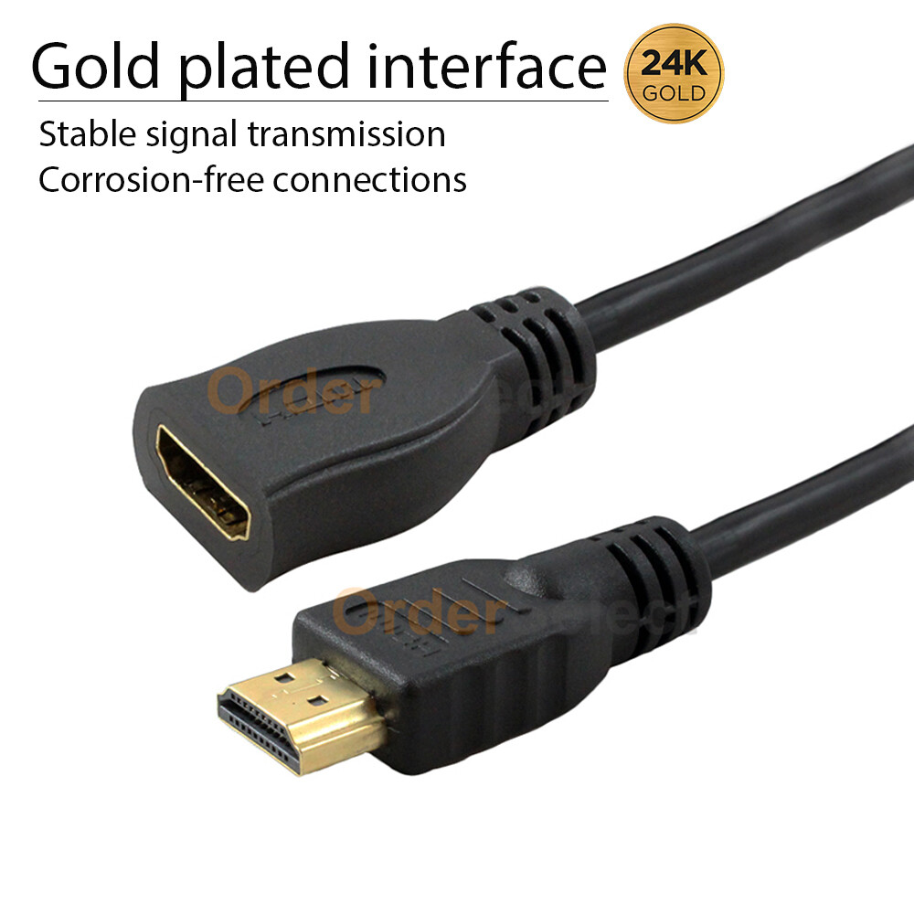 HDMI Extension Cable Male to Female HDMI Cable Extender Adapter 3D 4K x 2K Lot
