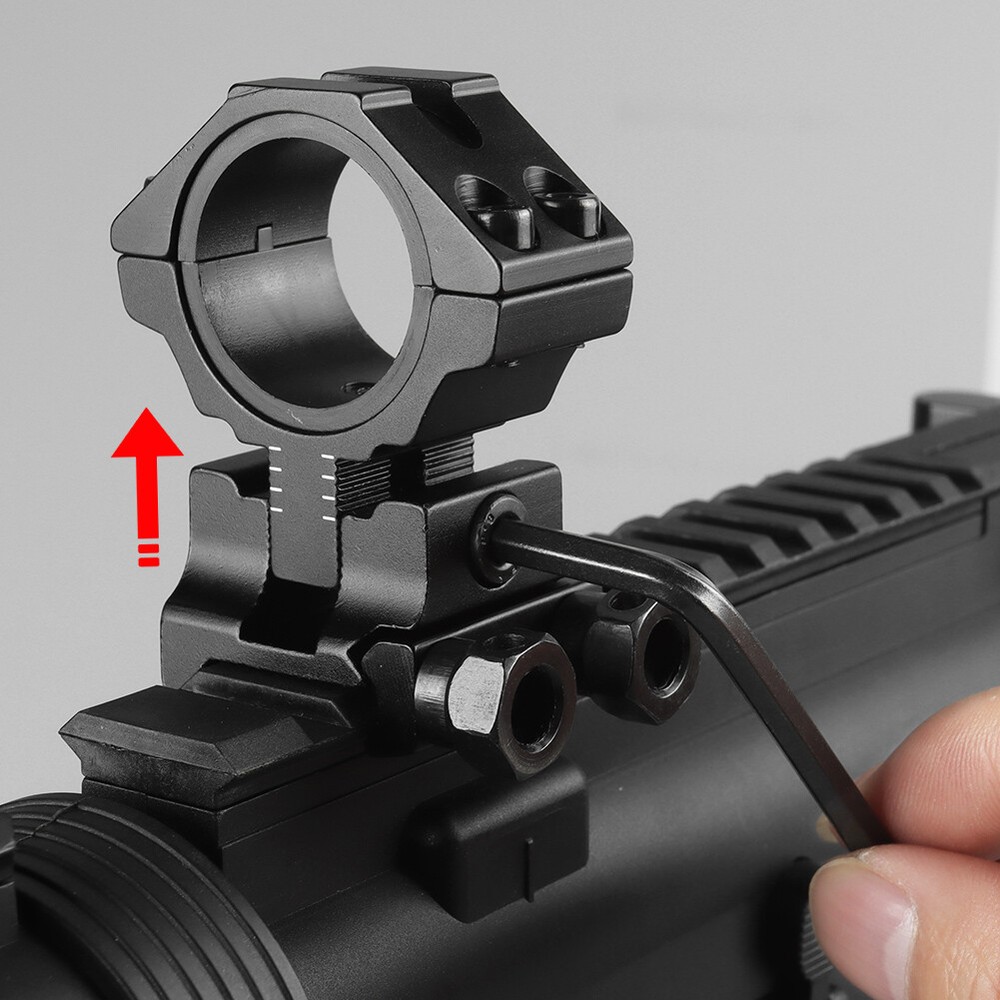 2Pcs Riser mount for 20mm Picatinny Rail Adjustable Height Scope Mount Rings