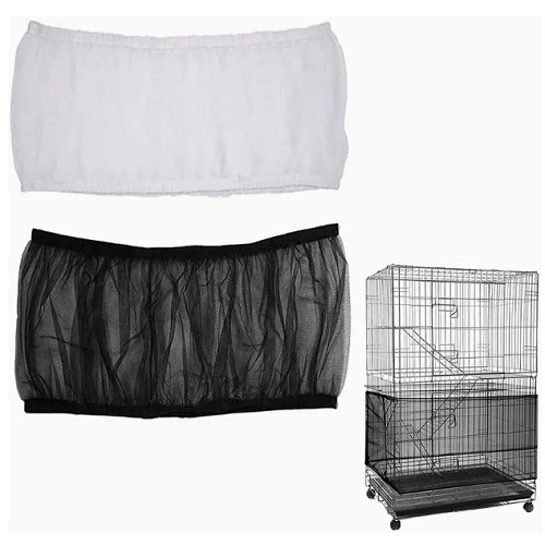 2PCS Nylon Pet Bird Cage Cover Seed Catcher Shell Skirt Guard Mesh Net Mesh