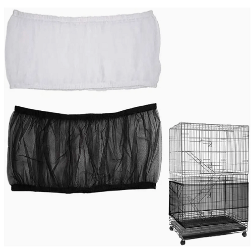 2PCS Nylon Pet Bird Cage Cover Seed Catcher Shell Skirt Guard Mesh Net Mesh