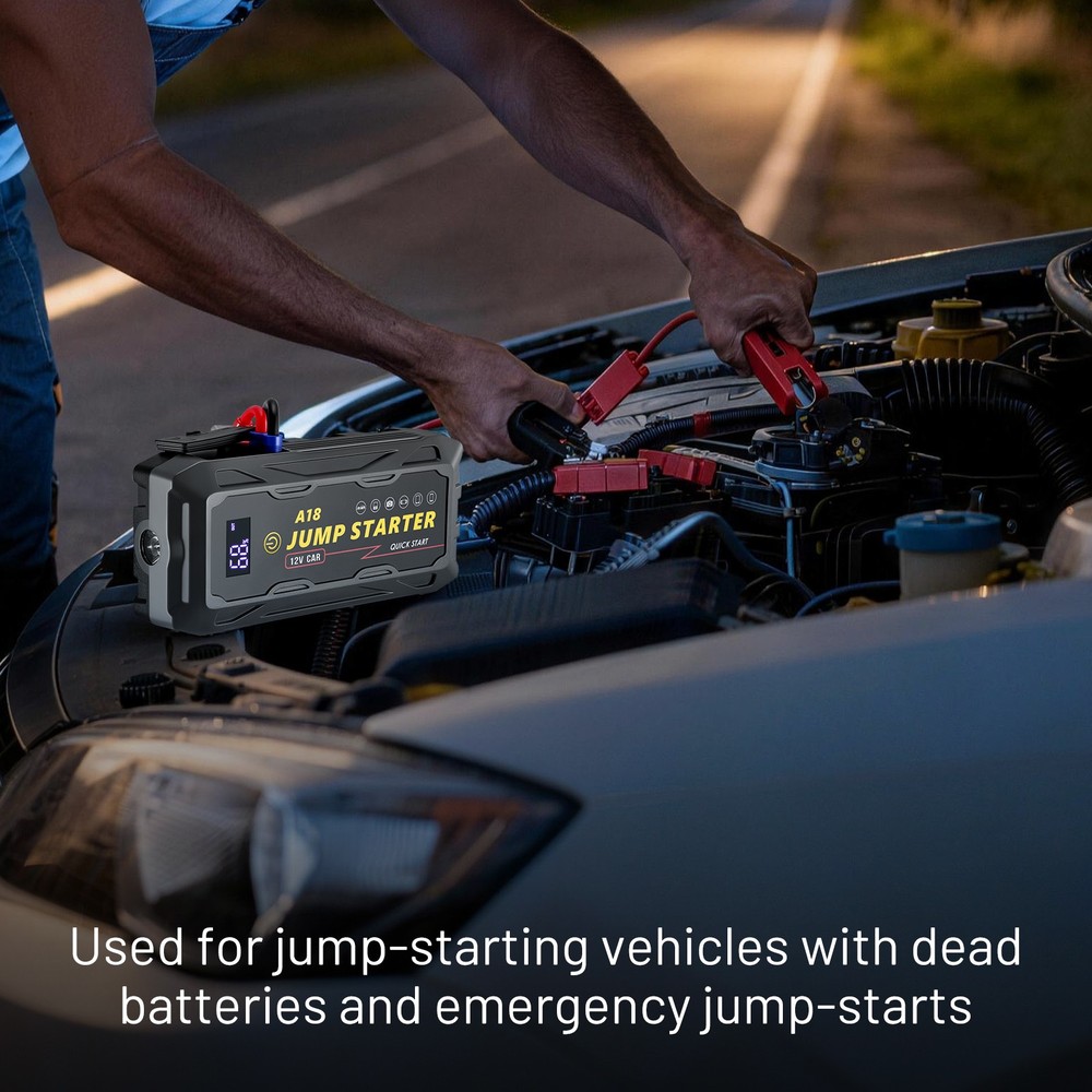 3000A 10000mAh Multi-Function Car Jump Starter LED Emergency Light for Outdoor